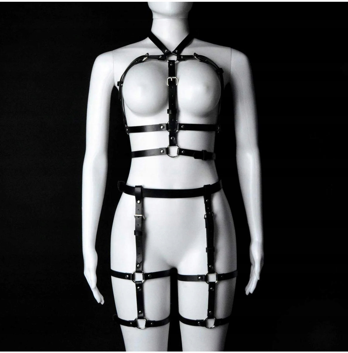 seksowne damskie skórzane szelki paski udo pierścienie pasek BDSM