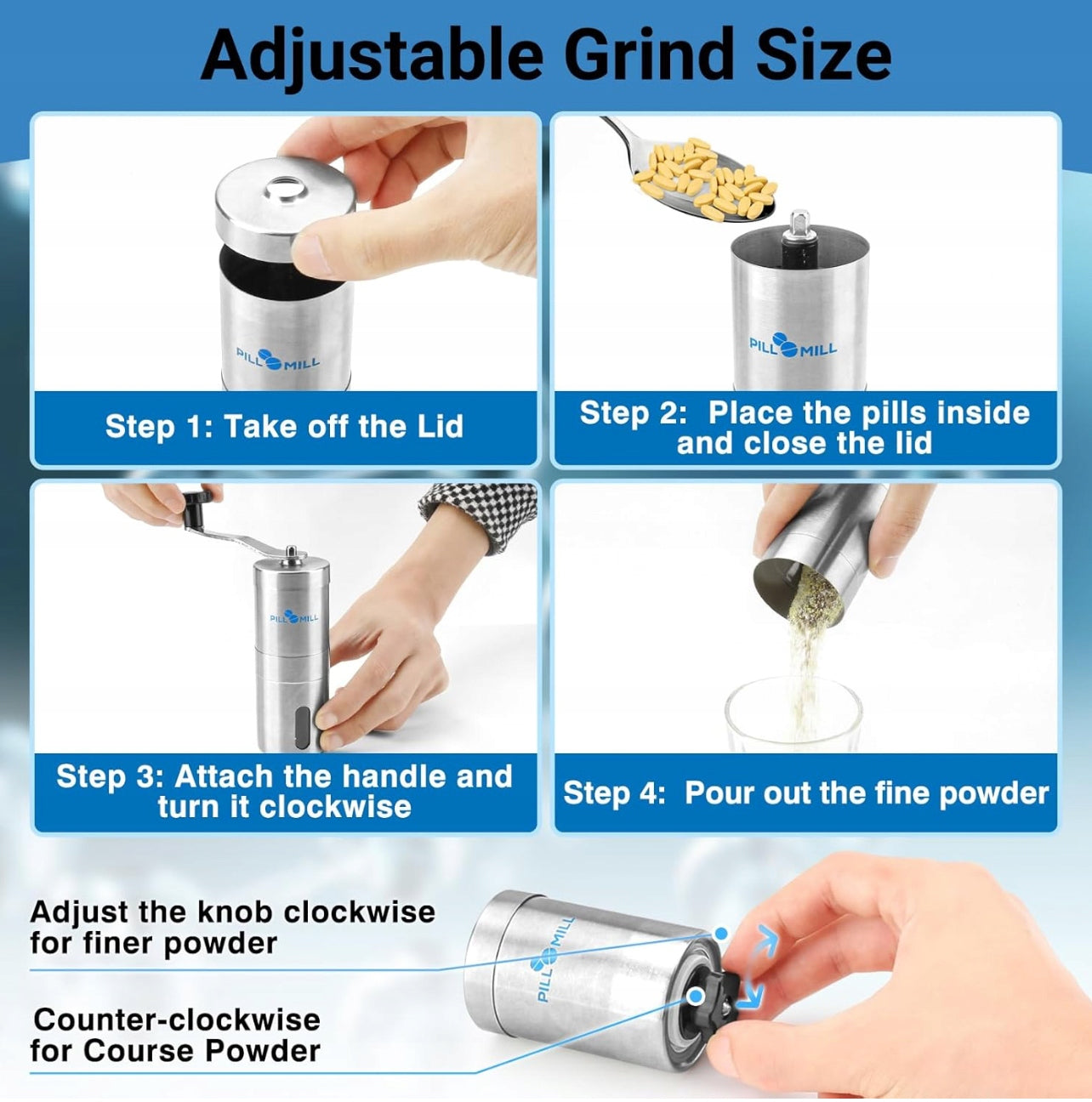 Młynek do kruszenia tabletek