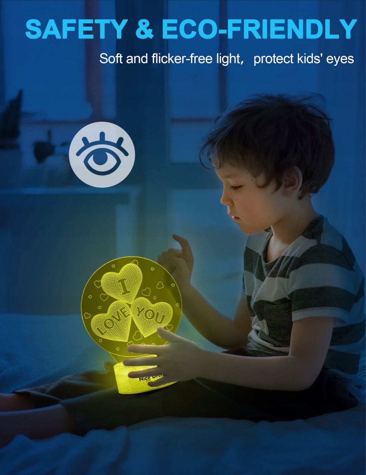 Lampka nocna LED 3D – serce, dekoracyjna