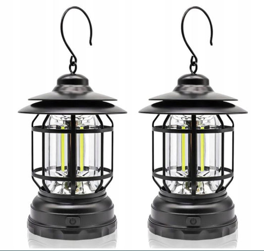 Zestaw 2 lamp kempingowych LED – niezawodne oświetlenie na każdą wyprawę!