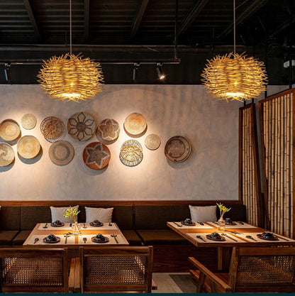 Ręcznie tkana lampa wisząca w stylu boho lampa wisząca vintage