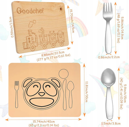 Drewniana deska śniadaniowa dla dzieci