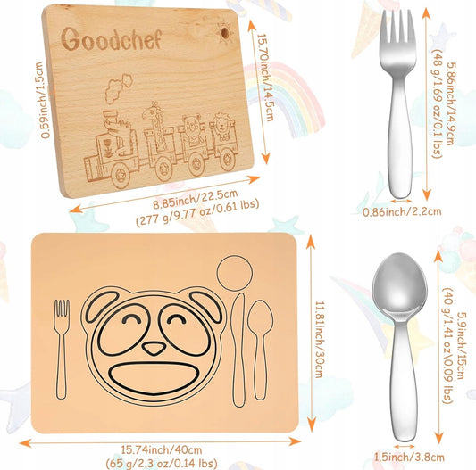 Drewniana deska śniadaniowa dla dzieci